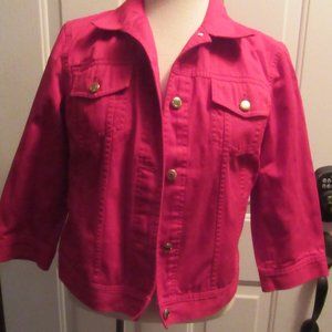 Red Chaps Denim Cropped Jacket Size S